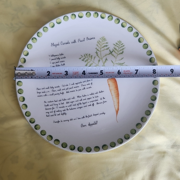 Carrot Recipe Plate American Atelier At Home 8 inch Fresh 5471 Porcelain - Picture 5 of 9